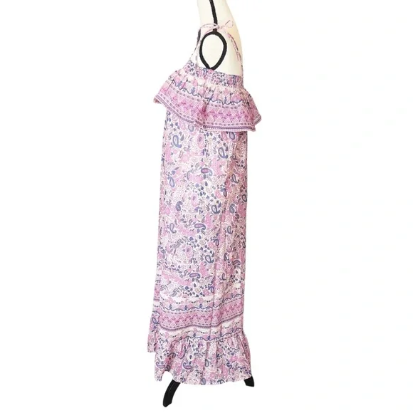 NWT Antik Batik Helene Cotton Long Sundress Light Pink Floral Print Size XS - Picture 4 of 15